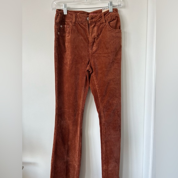 Sued burnt orange flare pants - Picture 1 of 3